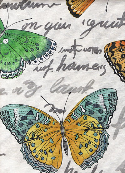 Бабочки цвет 1, жаккард печатный 